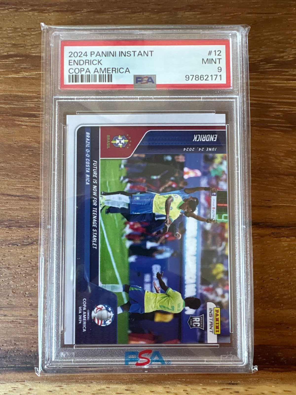 Endrick 2024 Panini Instant Copa America PSA 9 MINT, Ophalen of Verzenden, Zo goed als nieuw, Buitenlandse clubs, Spelerskaart