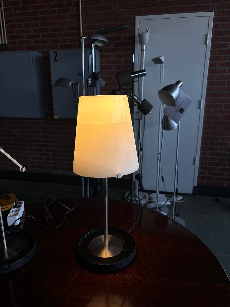 IKEA vintage tafellampen set van 2 metaal glas  CS26958