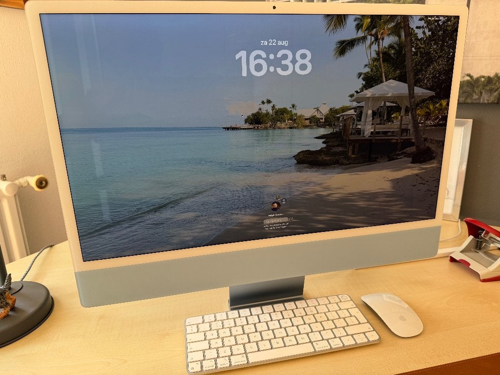 imac 2021 Blauw in nieuwstaat, IMac, Zo goed als nieuw, 23,5, 8 GB