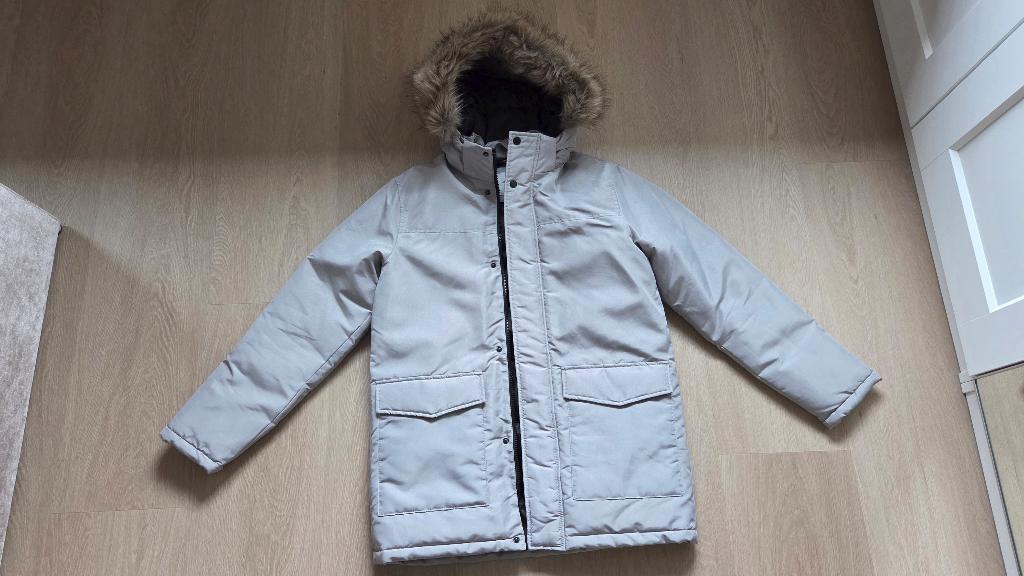 Jack & Jones Lichtgrijs / Zilver Heren Parka, XS, Nieuw !, Ophalen of Verzenden, Nieuw, Maat 46 (S) of kleiner, Grijs