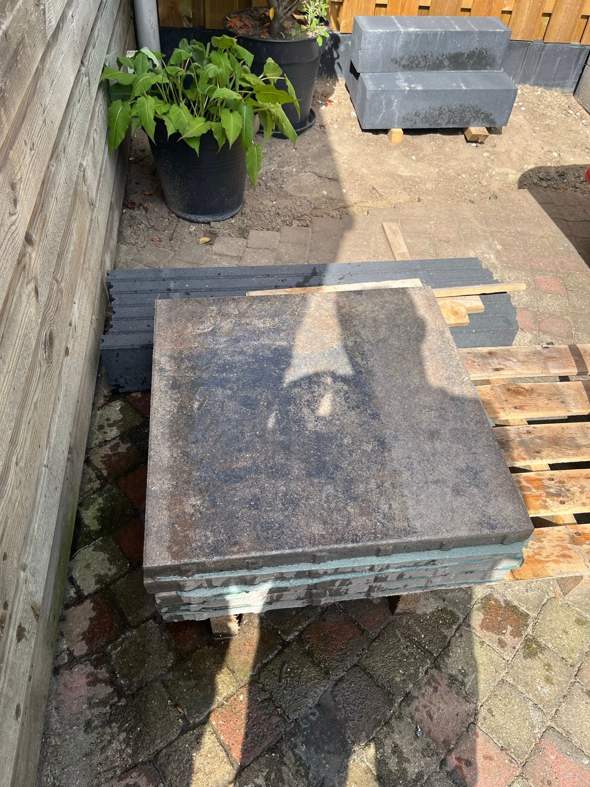 MBI Beton Tegels 60x60 - 5 stuks, Ophalen, Gebruikt, Minder dan 5 m², Vloertegels