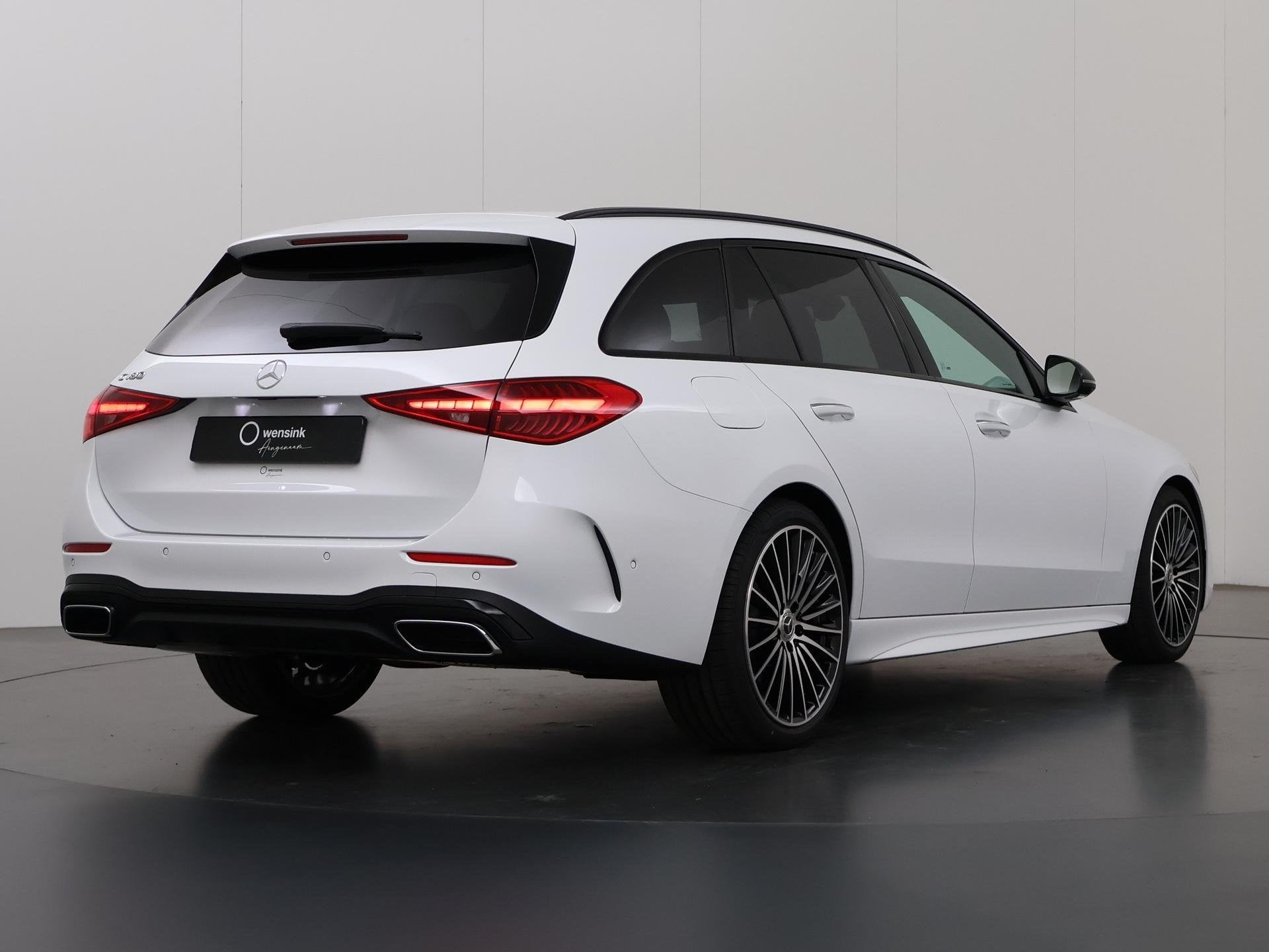 Mercedes-Benz C-klasse 180 Star Edition AMG Line | Panoramad, 4 cilinders, 1655 kg, Wit, 170 pk