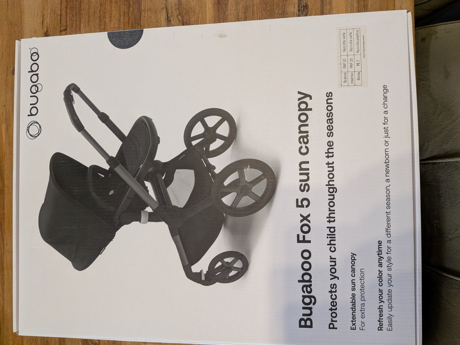 Bugaboo Fox 5 zonnekap nieuw - ook voor Fox 2, 3, Ophalen of Verzenden