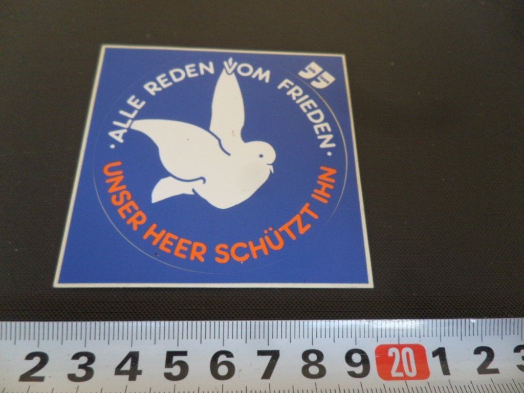 sticker Leger alle reden vom frieden Unser heer schützt ihn, Ophalen of Verzenden, Zo goed als nieuw