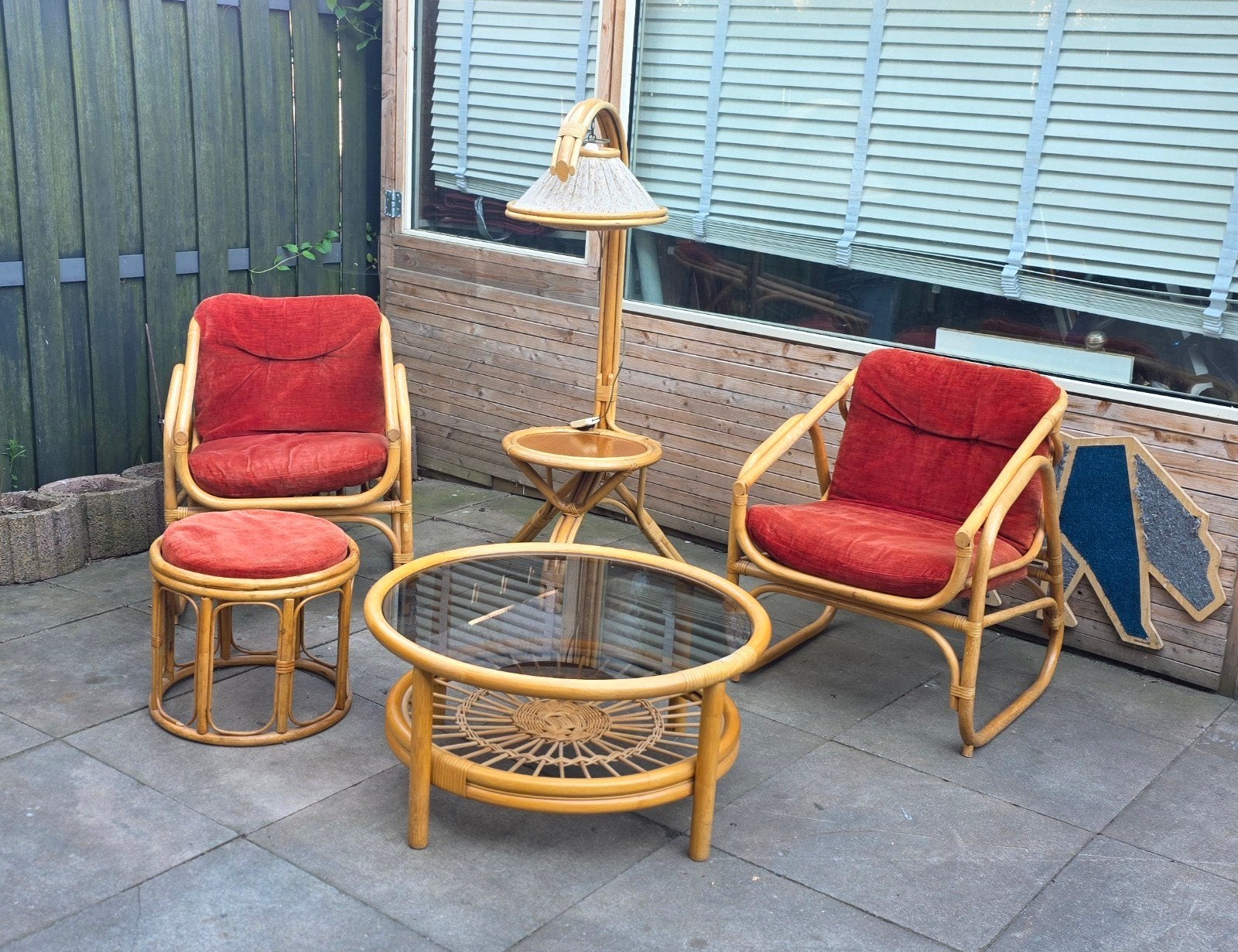 Schitterende Rotan Set - Jaren '70 Boho/Vintage Stijl, Huis en Inrichting, Fauteuils, Ophalen, Gebruikt, Boho, Vintage, Mid-Century, Jaren '70