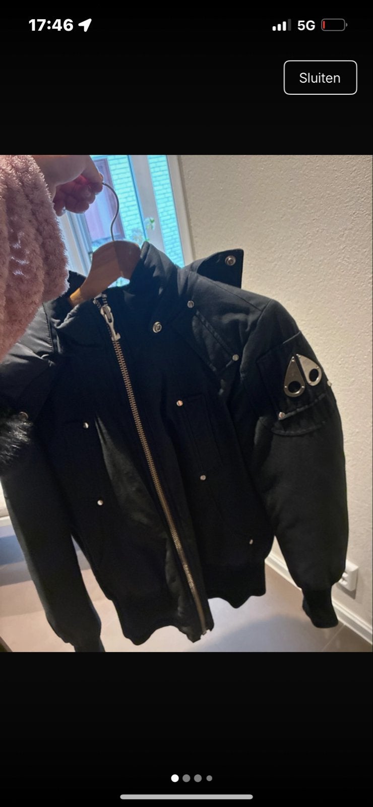 Moose Knuckles Bomber Jas Zwart - Maat m, Ophalen, Zo goed als nieuw, Maat 36 (S), Zwart