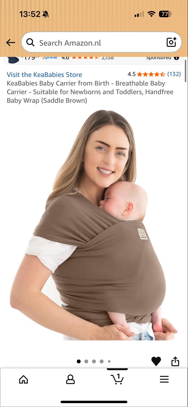 KeaBabies Draagdoek – Goede Staat, Overige merken, Draagdoek, Gebruikt, Ophalen of Verzenden