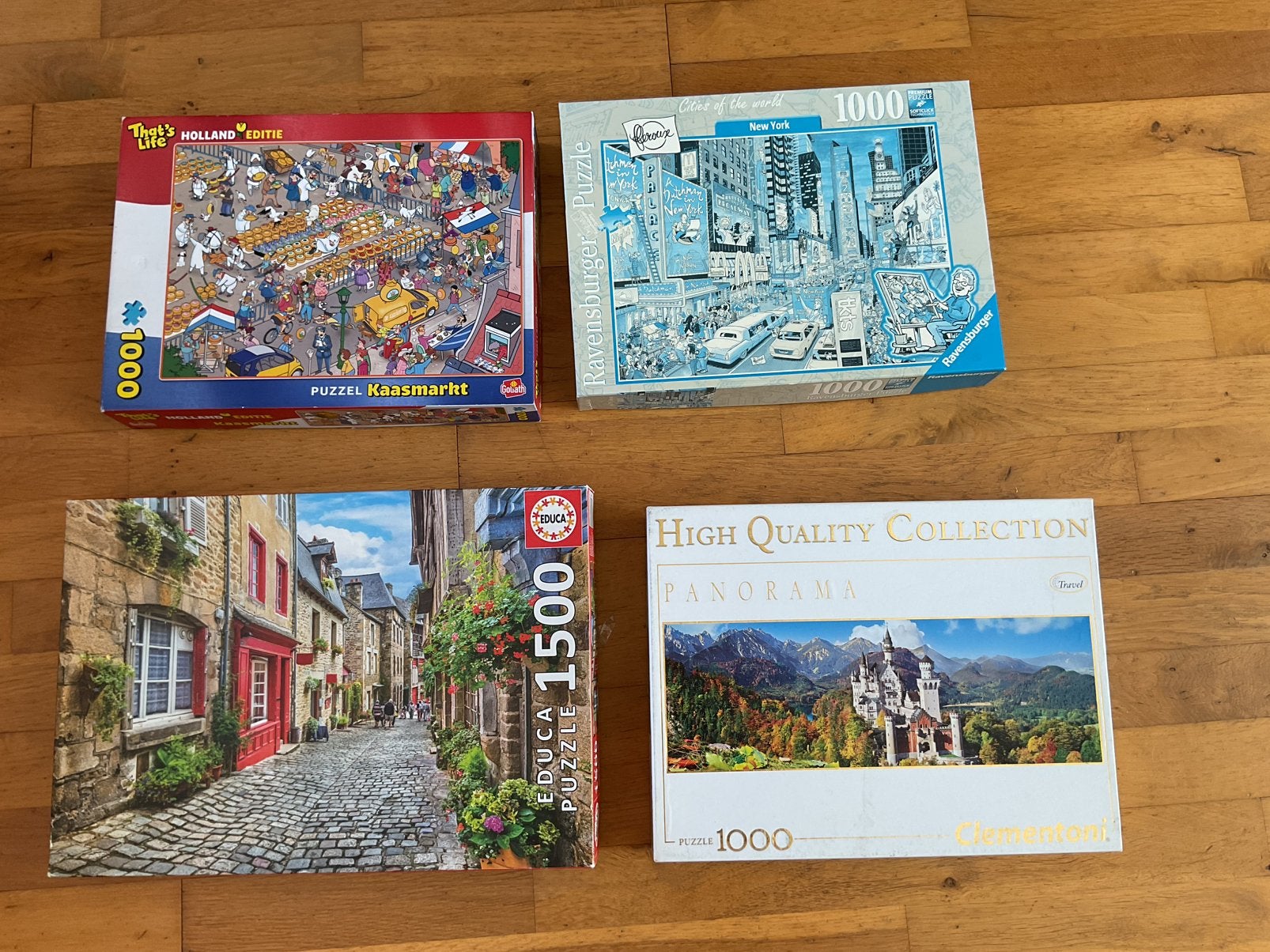 4 puzzels 1000 en 1500 stukjes € 2,00 en € 2,50 per stuk, Ophalen, 500 t/m 1500 stukjes, Zo goed als nieuw