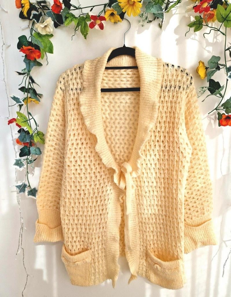 Super schattig geel vintage handgemaakt zomer vestje, Ophalen of Verzenden, Zo goed als nieuw, Maat 46/48 (XL) of groter, Geel