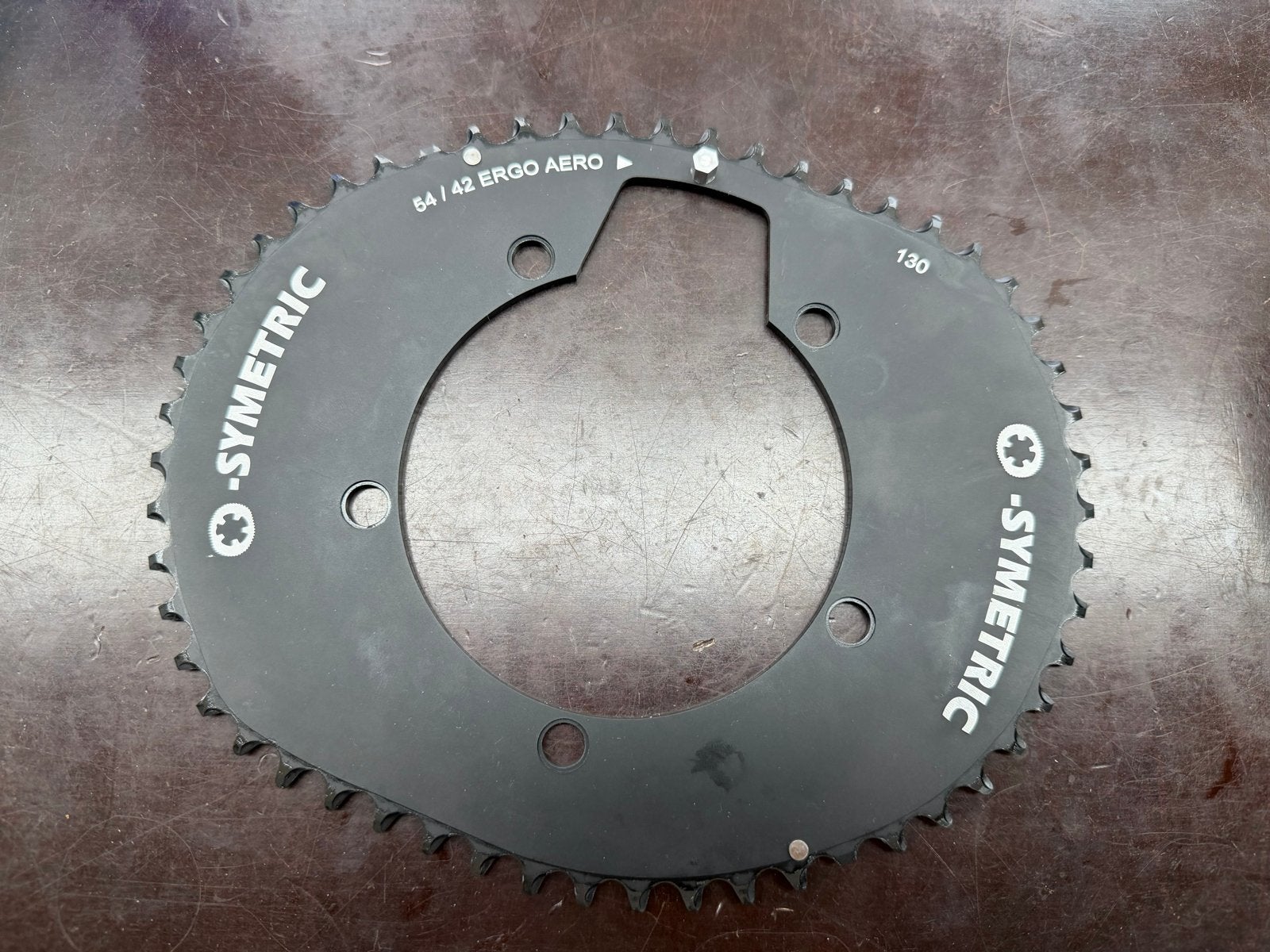 Te koop: Symmetric 54/42 Ergo Aero Tandwiel, Crankstel of Pedalen, Gebruikt, Ophalen of Verzenden, Aluminium