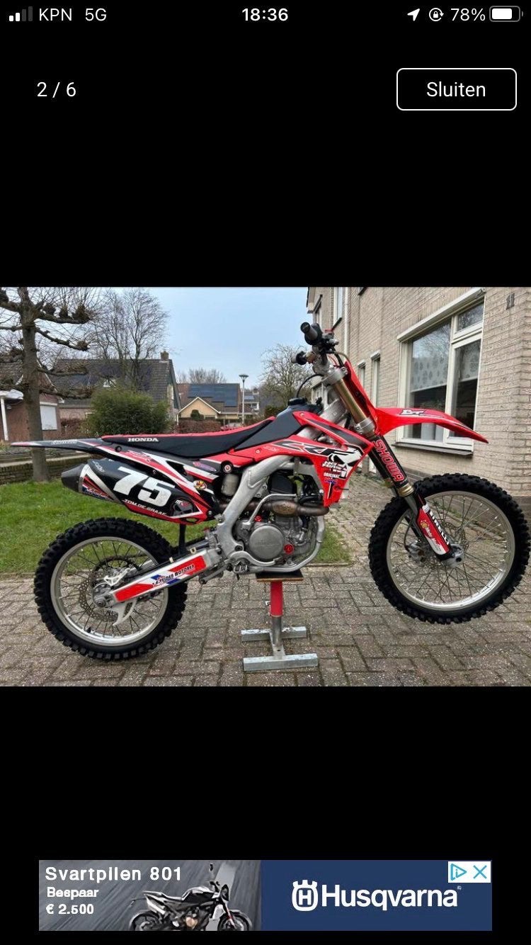 Honda crf 250r, Ophalen of Verzenden, Zo goed als nieuw, Honda