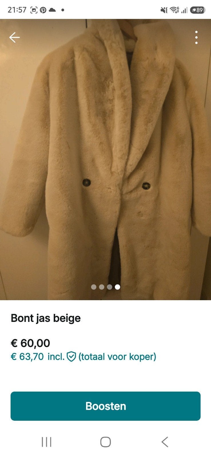 Beige bontjas, Mango, Beige, Maat 42/44 (L), Ophalen of Verzenden