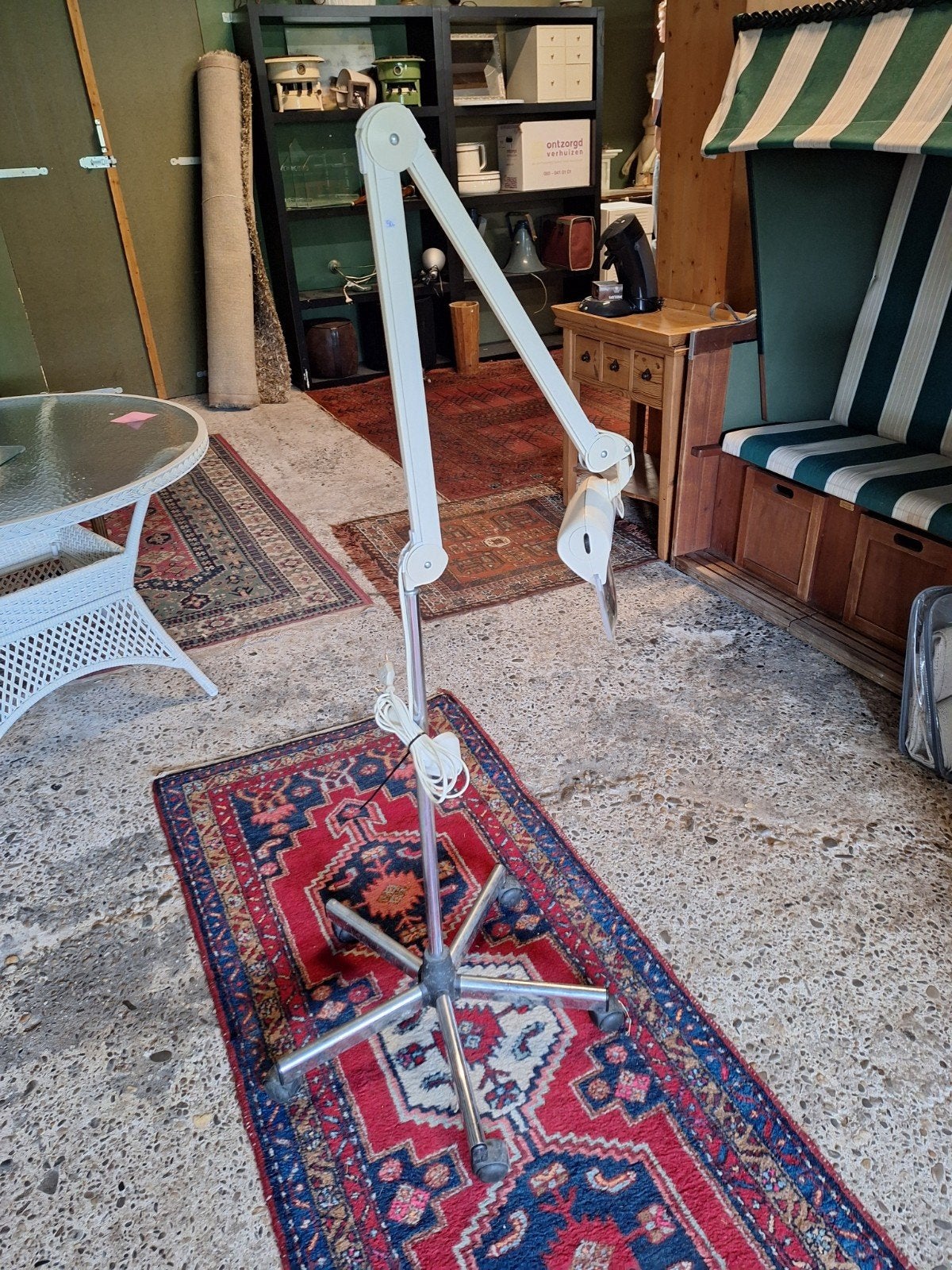 Luxo loeplamp loep lamp op statief met wielen, Ophalen, Gebruikt, Loeplamp