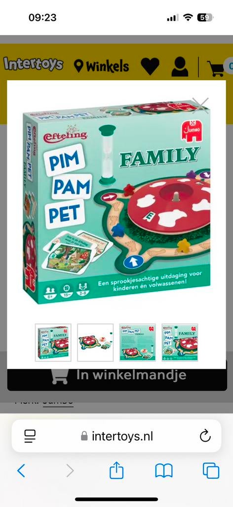 Efteling pim pam pet, Hobby en Vrije tijd, Gezelschapsspellen | Overige, Ophalen, Zo goed als nieuw