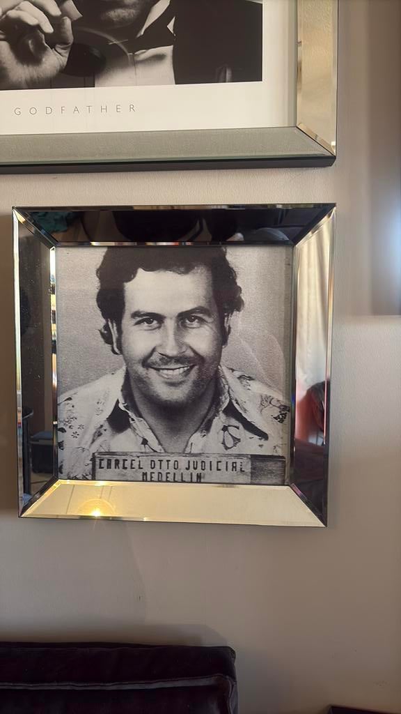 Spiegellijst/fotolijst – 40x40 cm Pablo Escobar, Ophalen, Overige materialen, Minder dan 50 cm, Zo goed als nieuw