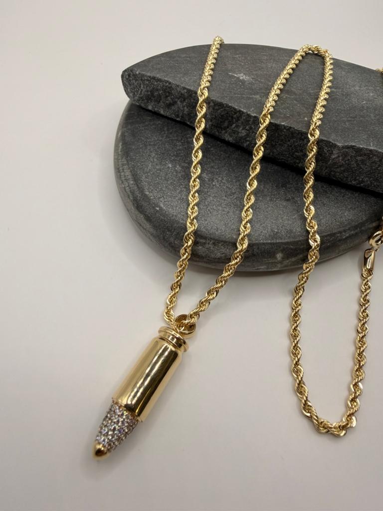14k rope armband met kogel hanger, Ophalen of Verzenden, Nieuw, Goud