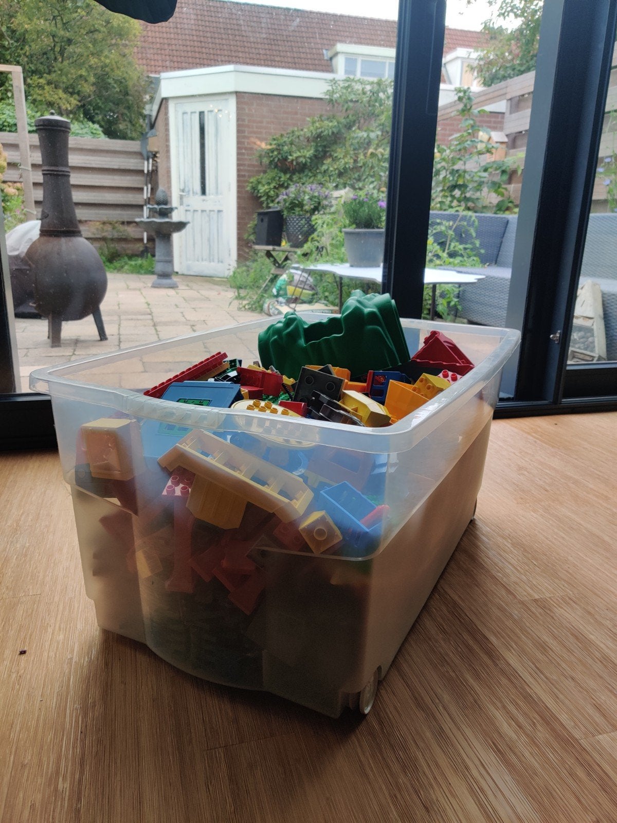 Grote partij LEGO Duplo met treinset, voertuigen en meer, Ophalen of Verzenden, Gebruikt