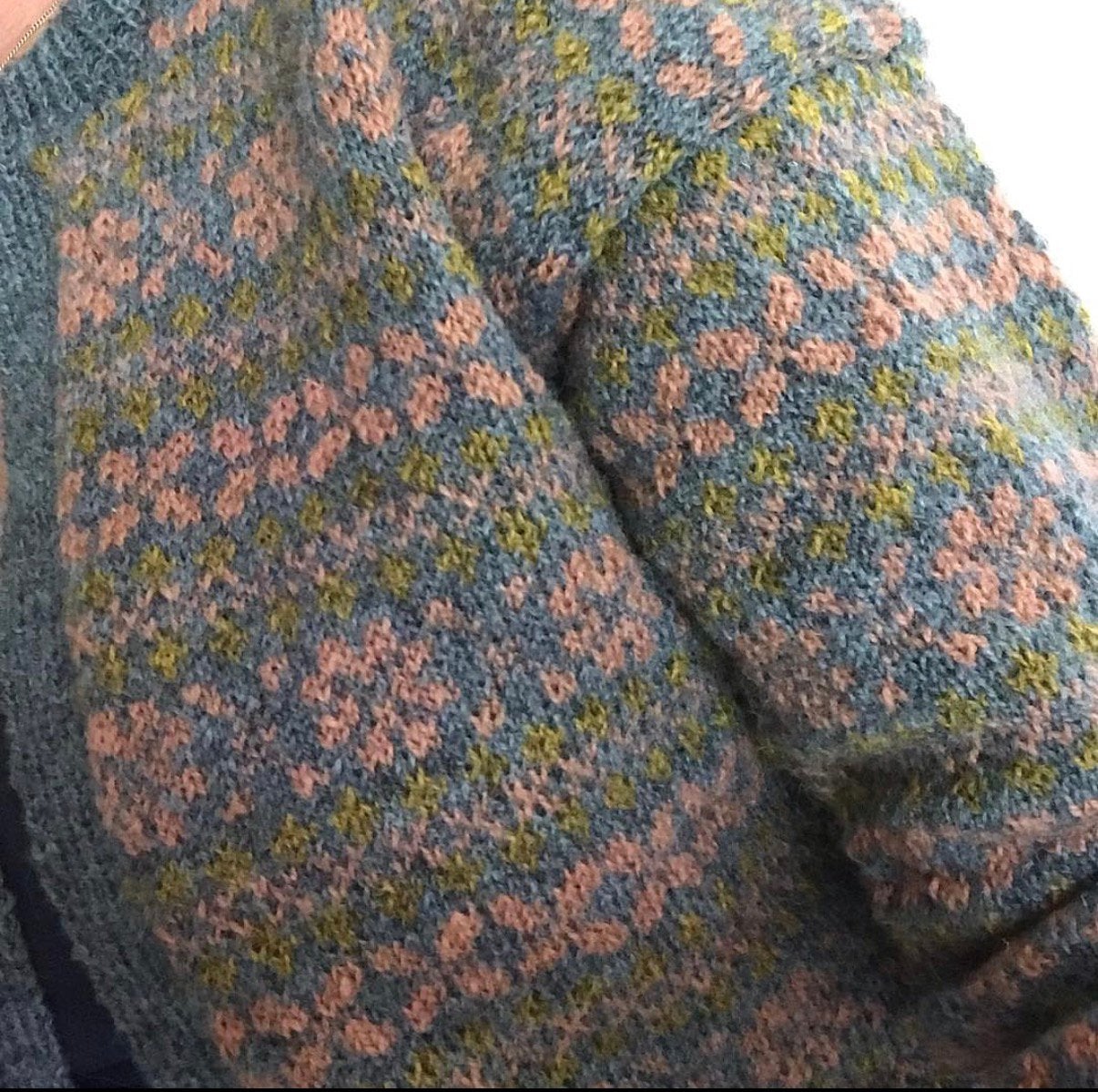 Noors handgebreid wollen vest, Ophalen of Verzenden, Zo goed als nieuw, Blauw