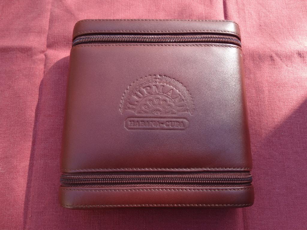 Bruin leren, lederen reis humidor H. Upmann Habana Cuba, Verzamelen, Verzenden, Zo goed als nieuw, Tabaksdoos of Verpakking