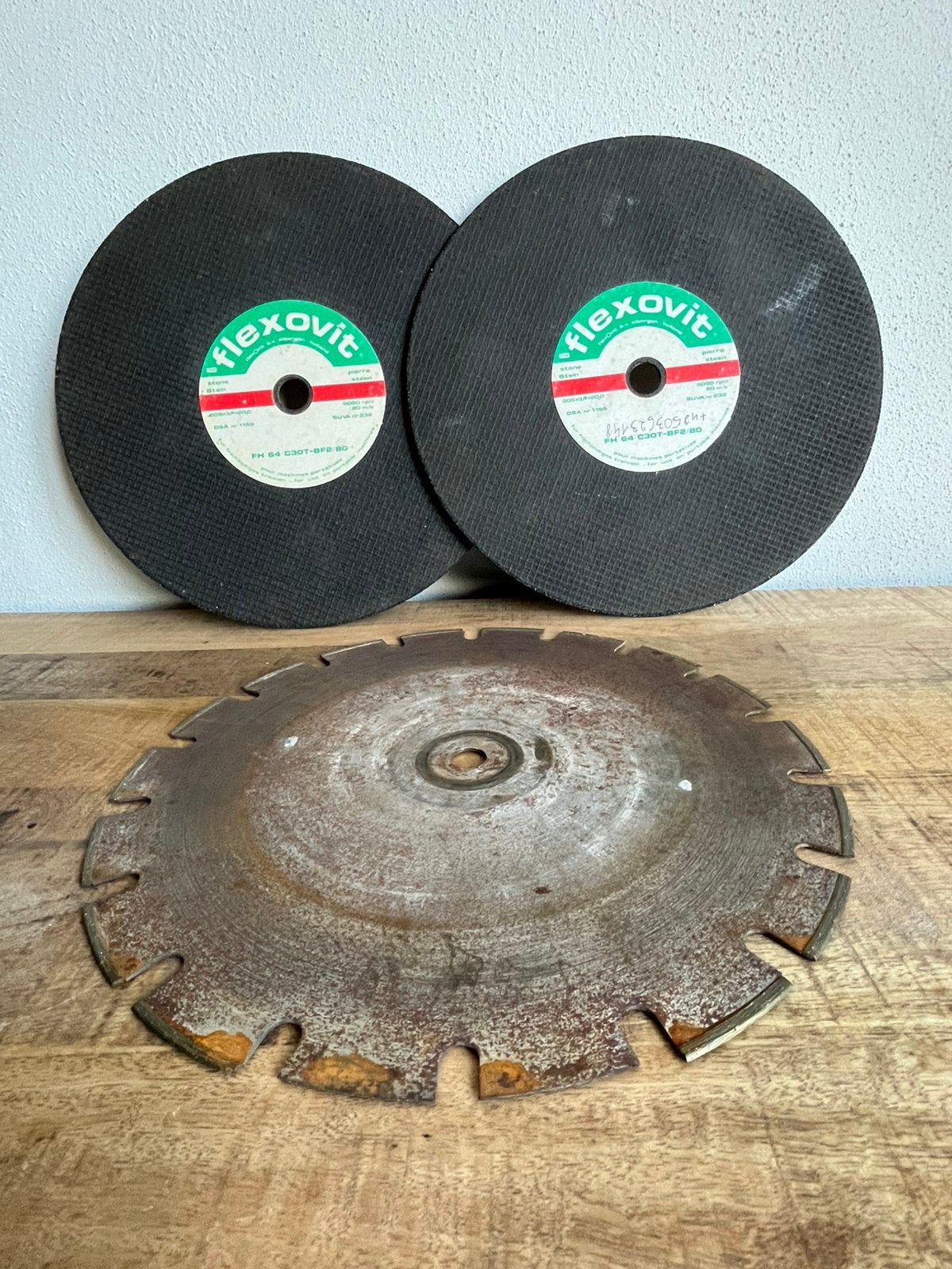 Set doorslijp schijven, Ophalen of Verzenden, Zo goed als nieuw, 1000 watt of meer, Haakse handslijpmachine