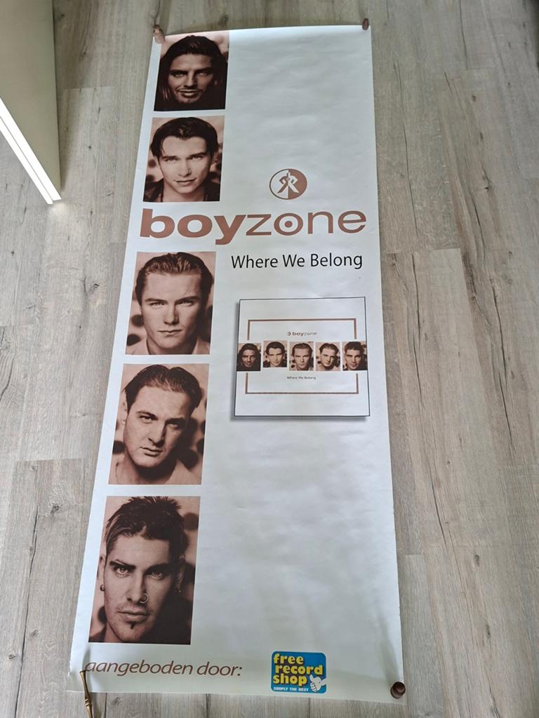 Boyzone 'Where We Belong' poster/ deurposter Free record, Deurposter of groter, Ophalen of Verzenden, Muziek, Rechthoekig Staand