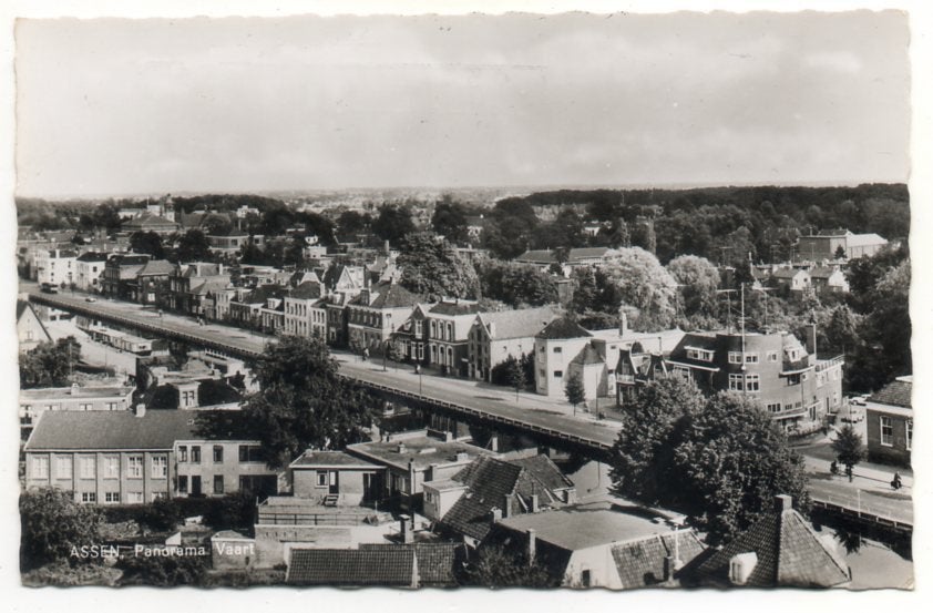 Assen Panorama Vaart 1963, Verzamelen, Ophalen of Verzenden, 1960 tot 1980, Gelopen, Drenthe