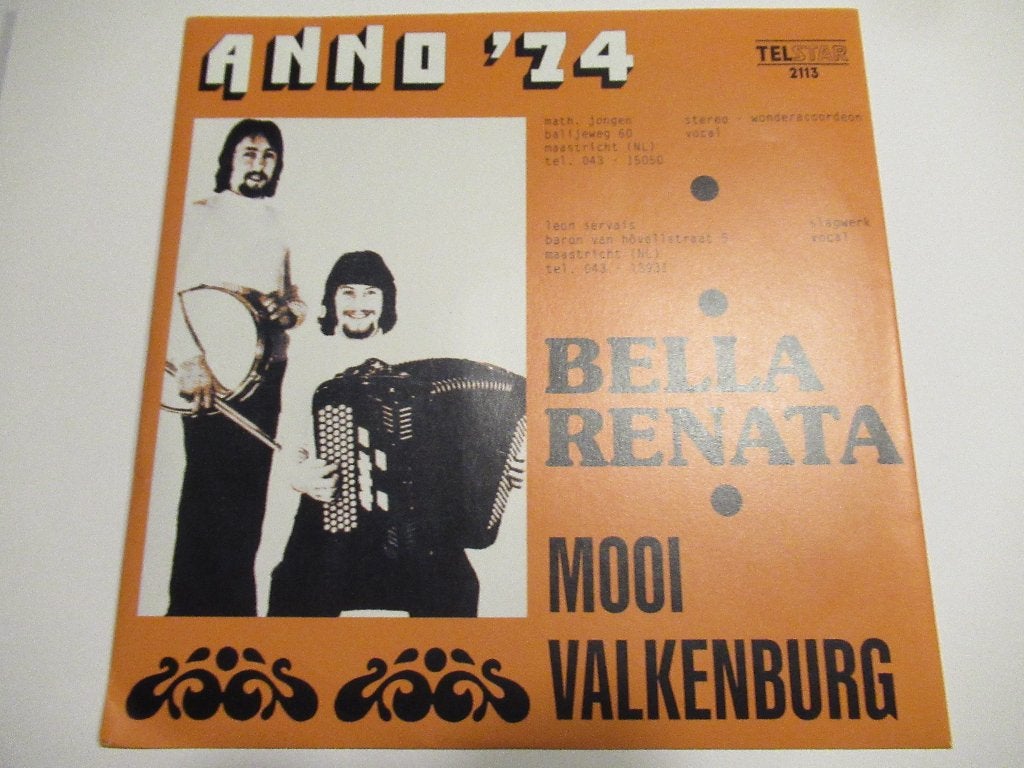 ANNO '74 # MOOI VALKENBURG / BELLA RENATA, 7 inch, Ophalen of Verzenden, Levenslied of Smartlap, Beschermende buitenhoes