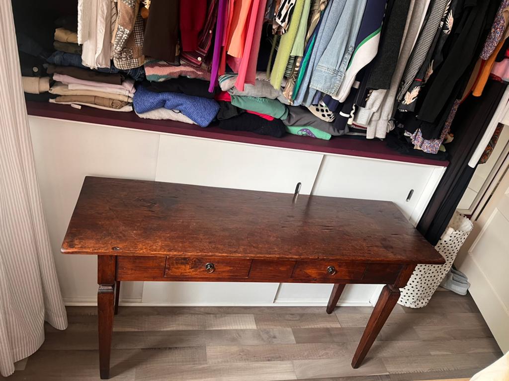 Antieke sidetable, Ophalen of Verzenden, 25 tot 50 cm, Rechthoekig, 100 tot 150 cm