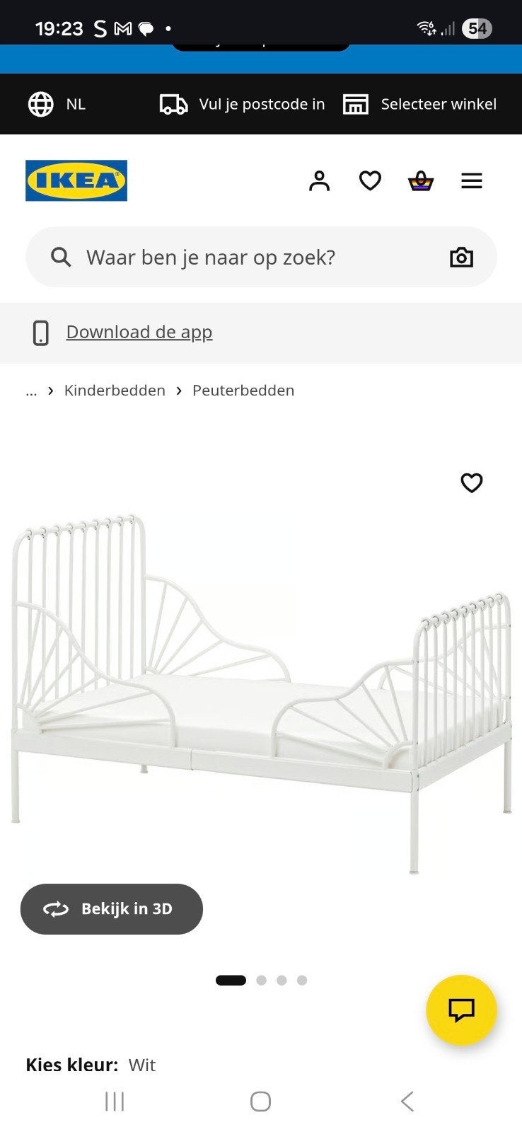 ikea minnen meegroeibed, Ophalen, Zo goed als nieuw, 180 cm of meer, 70 tot 85 cm