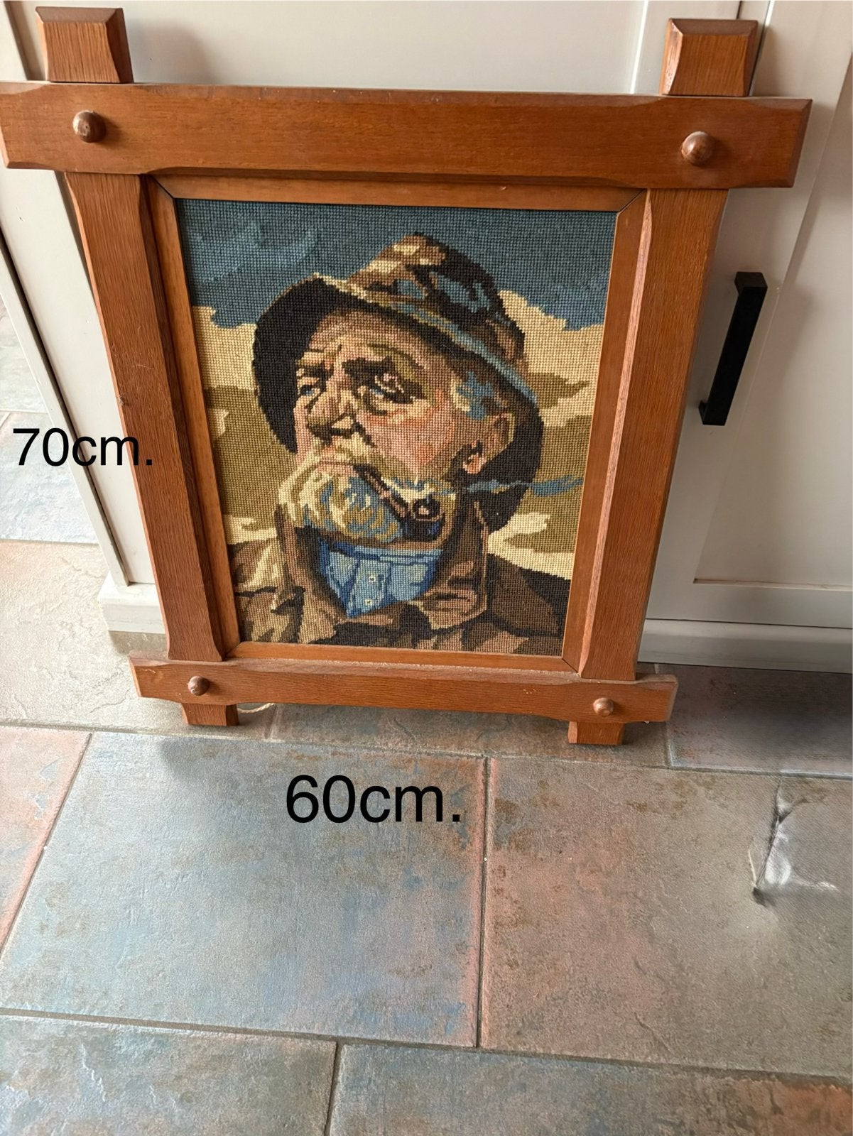 Oud schilderij: Portret van een pijprokende man, Portret of Personen, Ophalen of Verzenden, Klassiek, Ingelijst