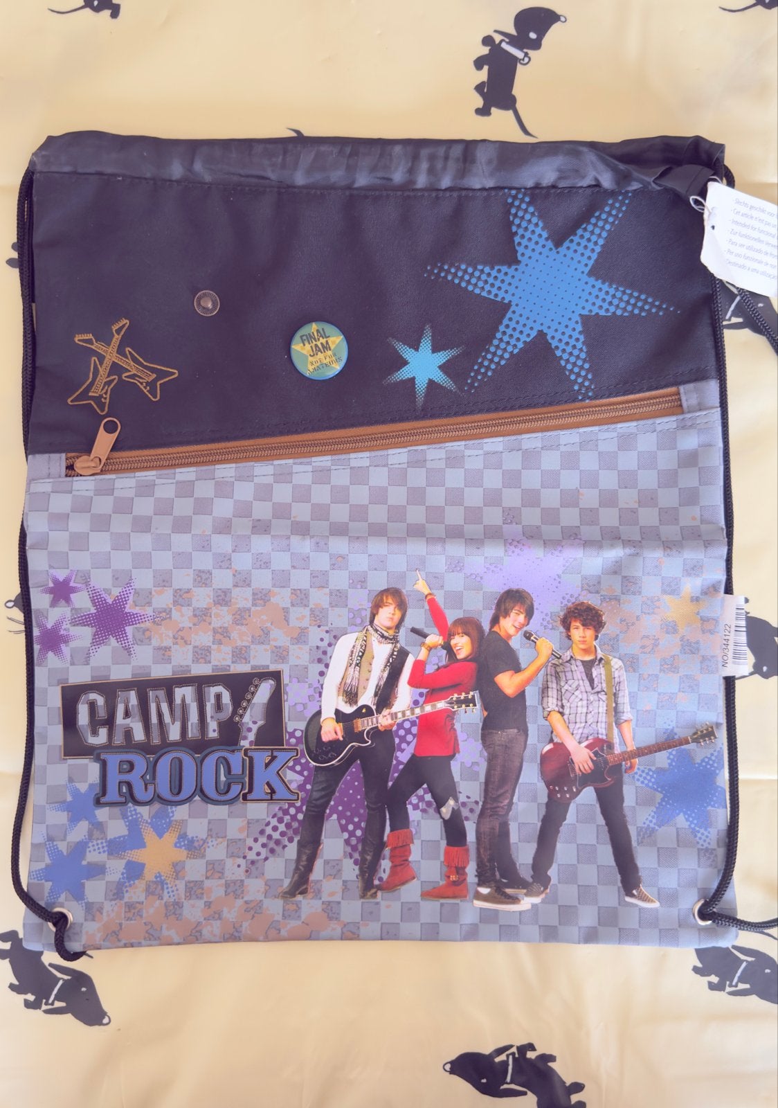 Camp Rock Tas - Rugzak met trekkoord en ritsvak, Ophalen of Verzenden, Gebruikt