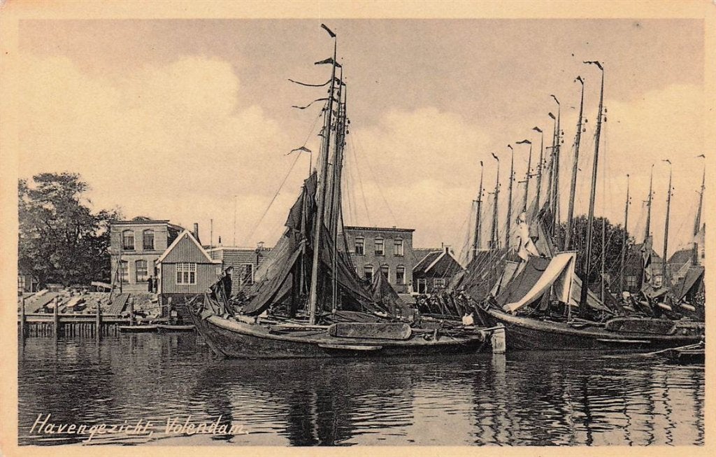 703-497-019 Havengezicht Volendam, Verzamelen, Ophalen of Verzenden, Voor 1920, Noord-Holland
