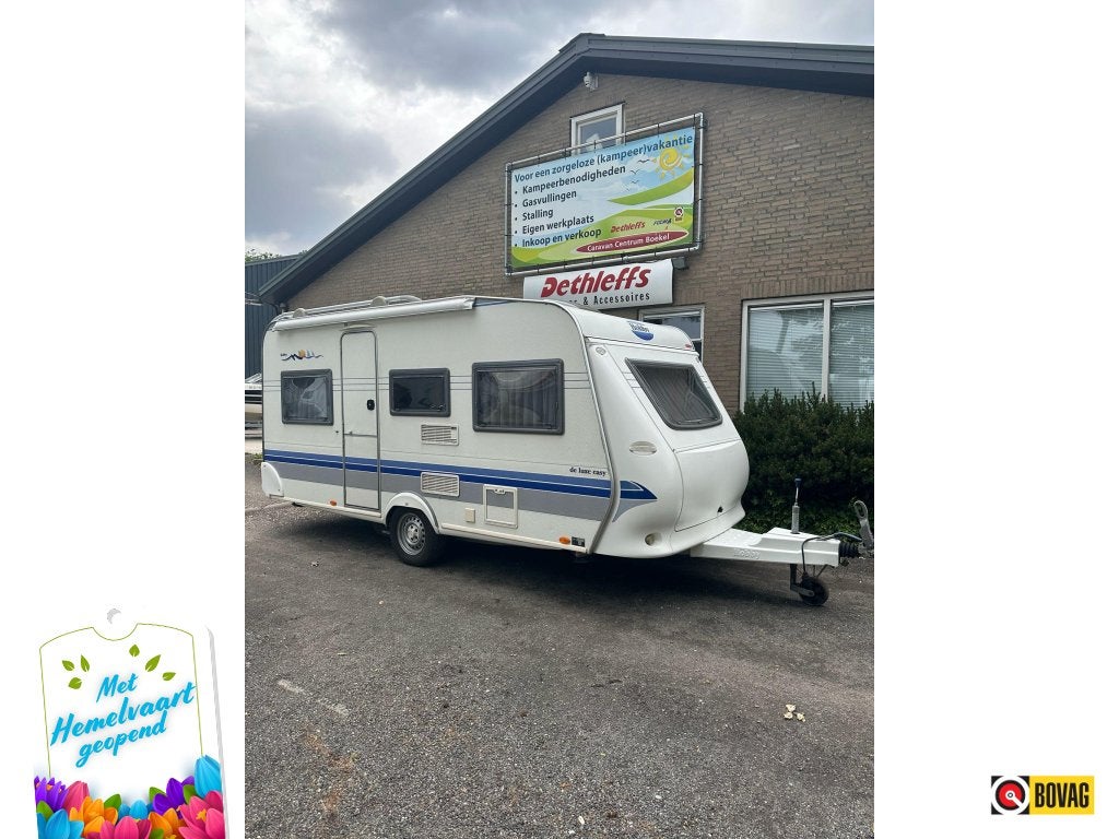 Hobby De luxe Easy 450 FU zakluifel+mover+voortent, Rondzit, Hobby, 750 - 1000 kg, Dwarsbed