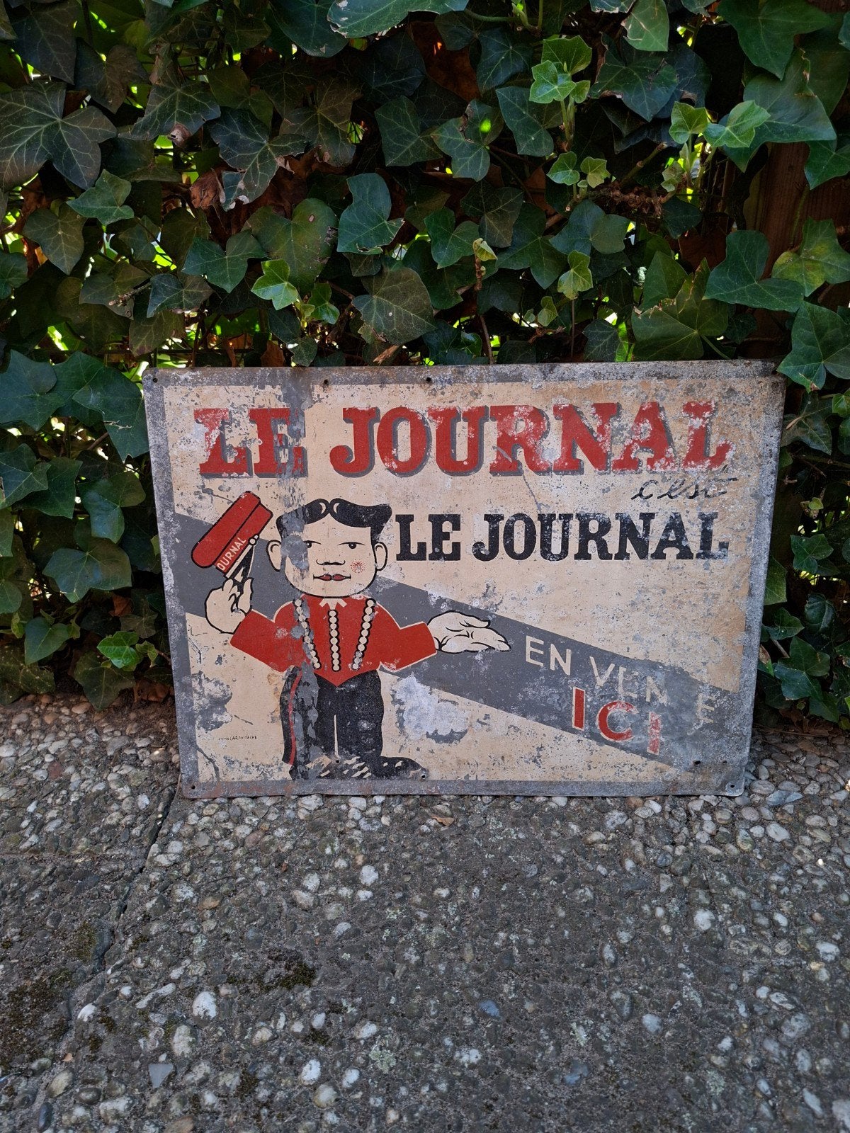 reclamebord Franse krant 'Le Journal', oud!, Ophalen of Verzenden