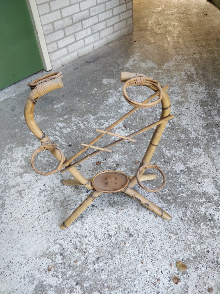 Vintage bamboe plantenstandaard / etagère, Huis en Inrichting, Woonaccessoires | Etagères, Ophalen, Gebruikt, Etagère, Natuurlijk materiaal