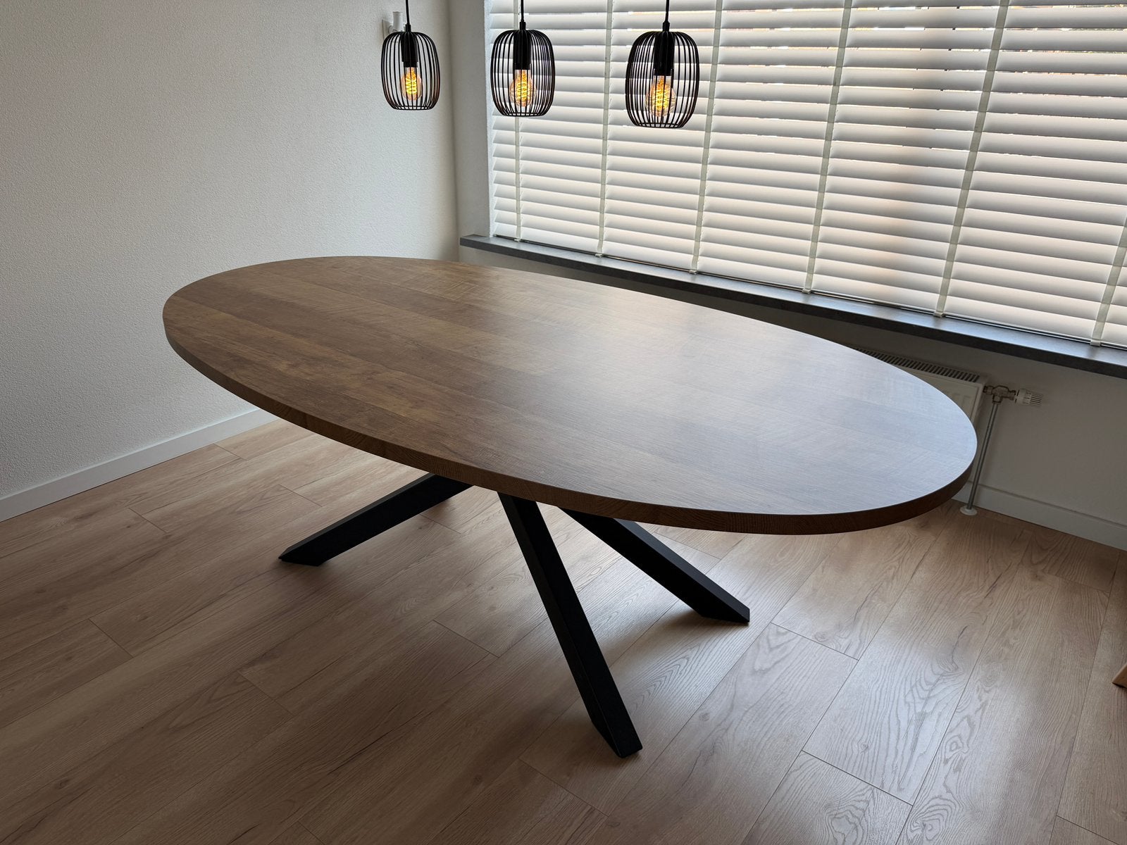 Eettafel Lamulux Old Teak 220x120cm, Ophalen, Gebruikt, 100 tot 150 cm, 200 cm of meer