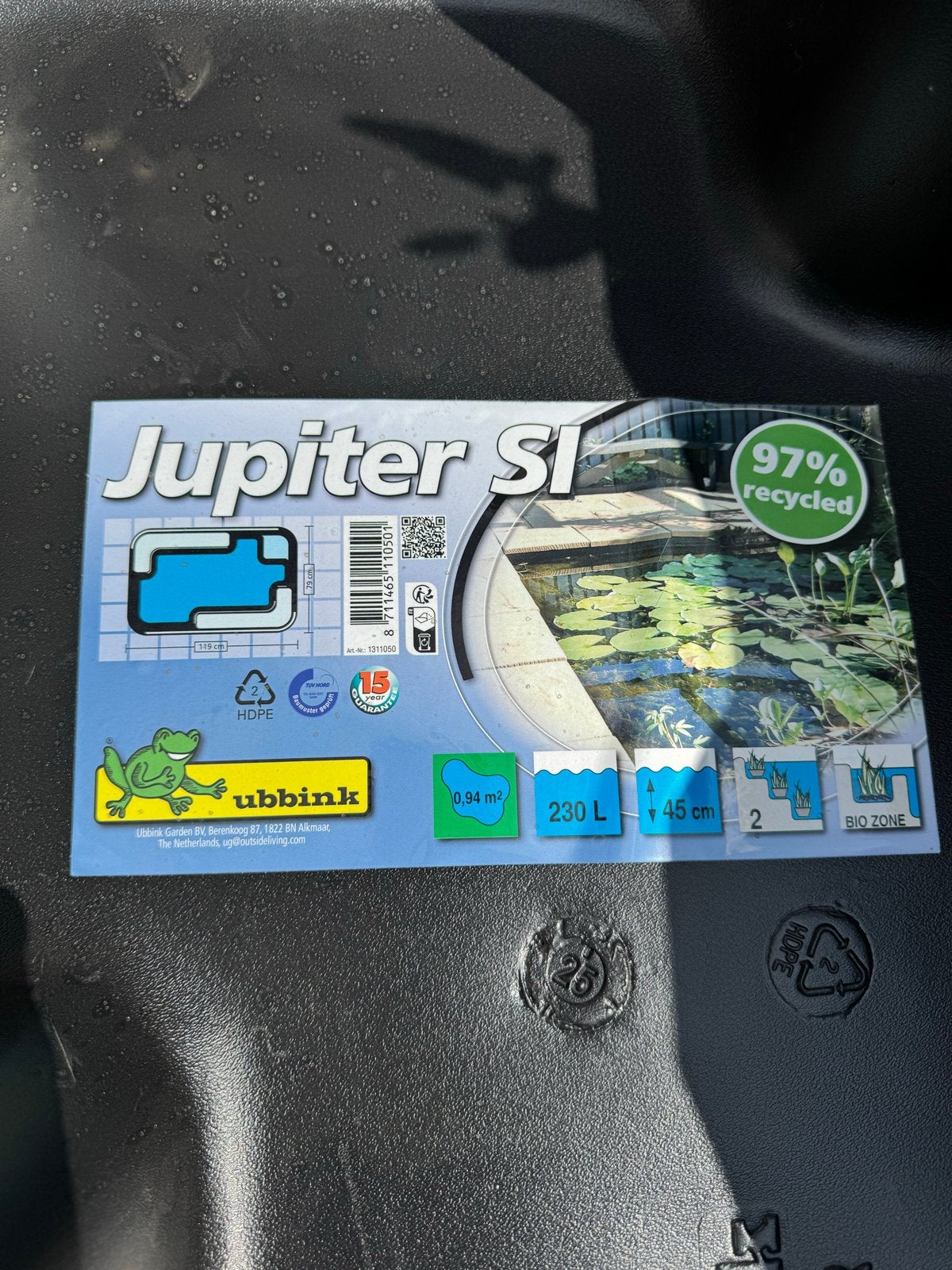 Nieuwe Jupiter SI vijver - 230 liter, 119x79x45 cm, Ophalen of Verzenden, Nieuw