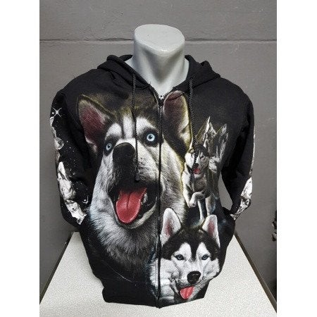 Zwart vest, Wolven, printvest, Ophalen of Verzenden, Nieuw, Overige maten, Zwart