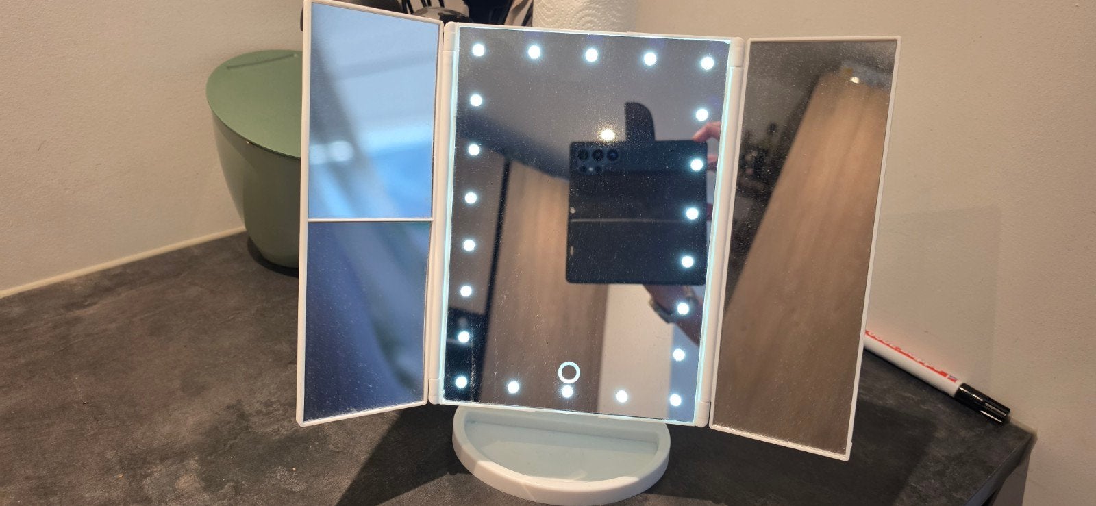 Make-up spiegel met LED verlichting en vergrootglas, Ophalen of Verzenden