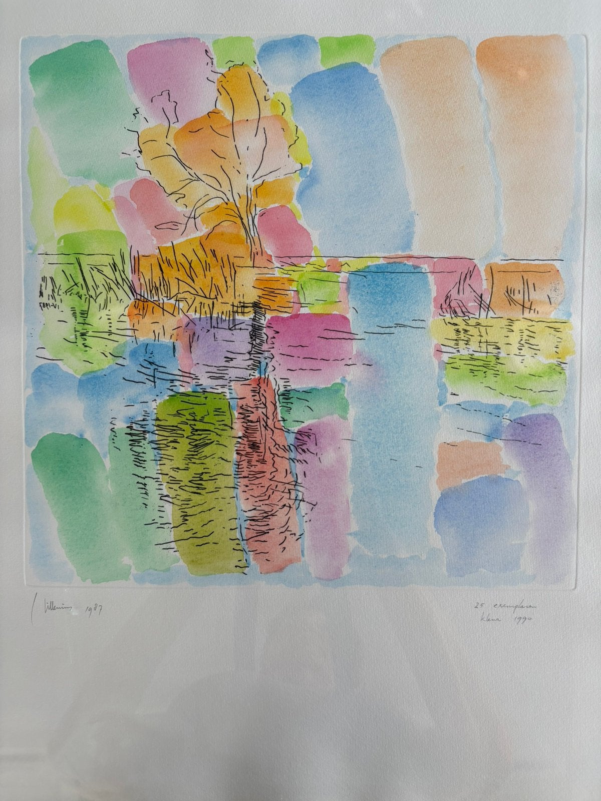 Jaap Hillenius, ingekleurde ets, 1987, Ophalen