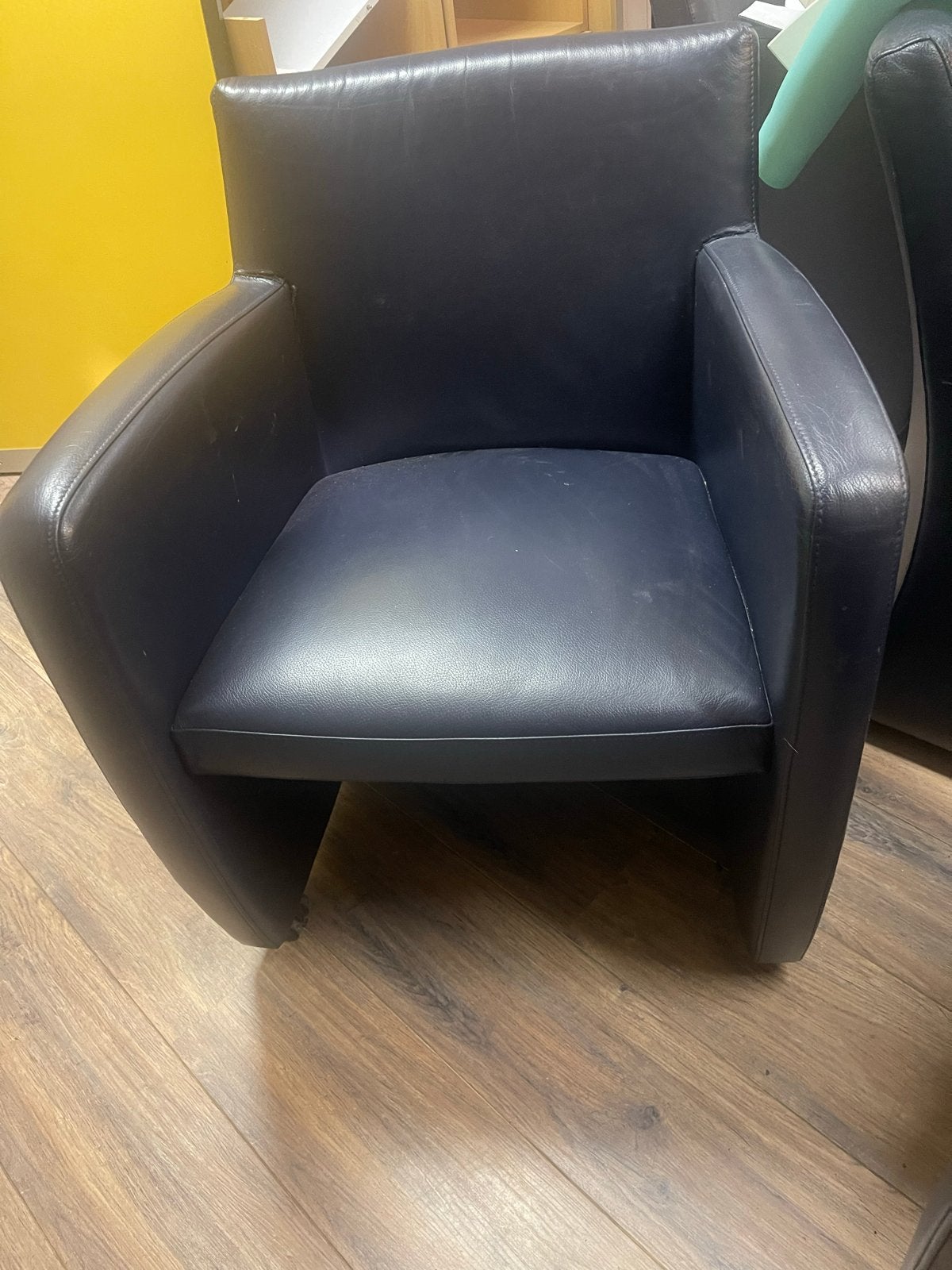 Leolux blauw lederen fauteuils - 8 stuks, Huis en Inrichting, Stoelen, Ophalen, Gebruikt, Blauw, Leer