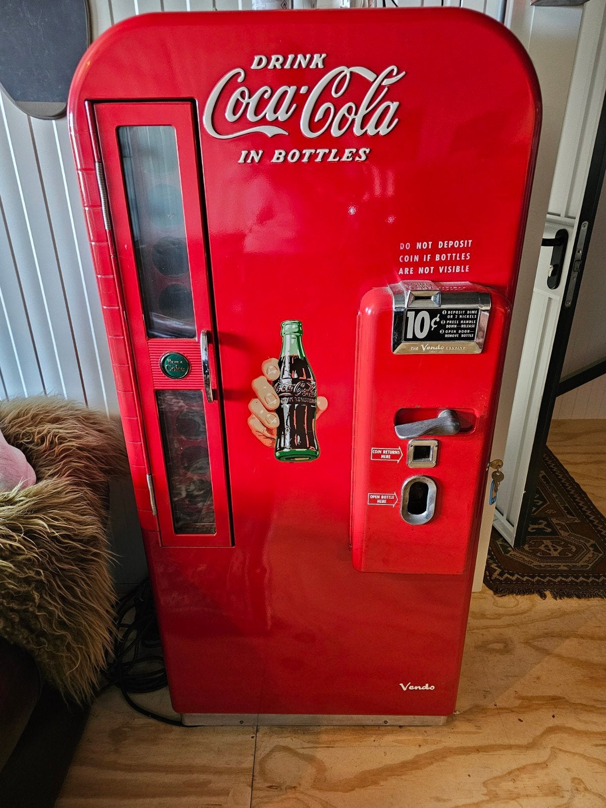 te koop oude Coca-Cola koelkast, Ophalen