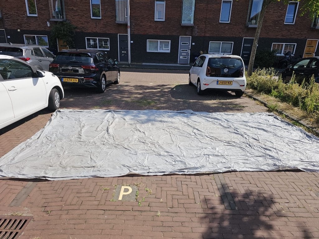 PVC Grondzeil 400x250 cm met opblaasbare rand, Ophalen of Verzenden, Zo goed als nieuw