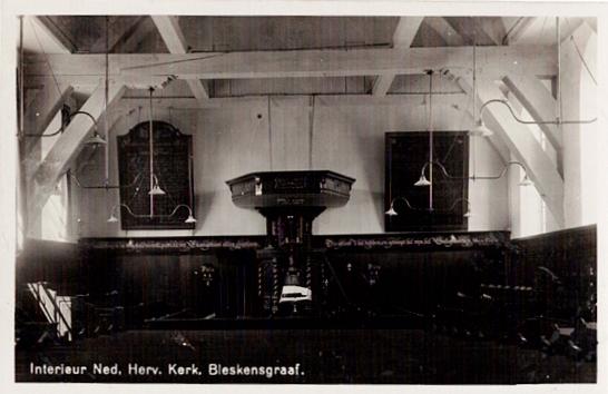 Bleskensgraaf, interieur Herv. Kerk tot 10-05-1940, Verzenden, 1920 tot 1940, Ongelopen, Zuid-Holland