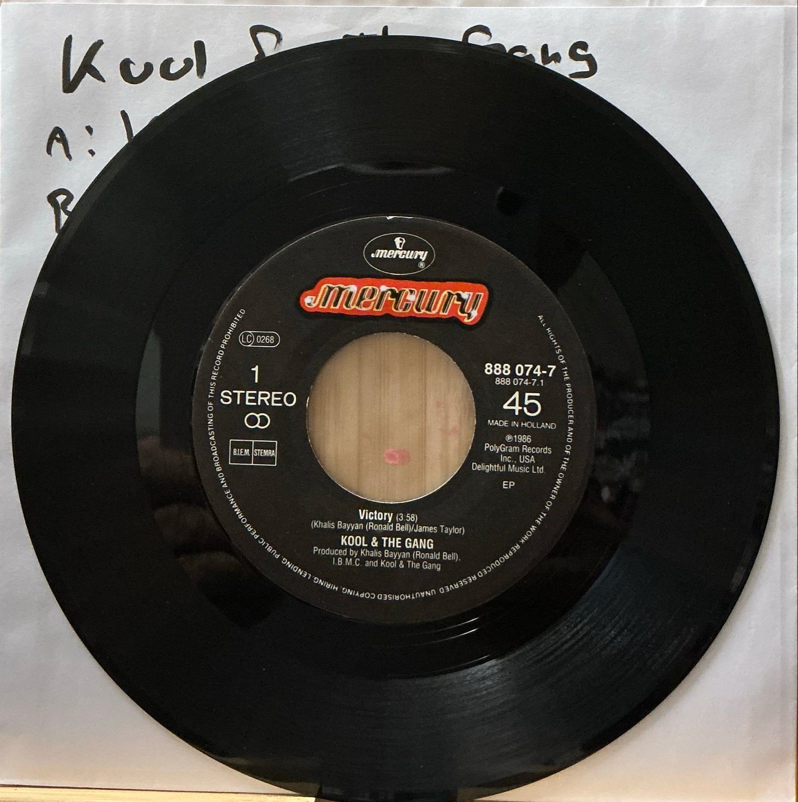 Kool & The Gang - Victory, 7 inch, Ophalen of Verzenden, Zo goed als nieuw, Beschermende buitenhoes