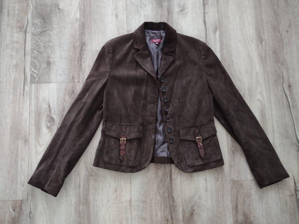 Prachtig bruin leren jasje met knopen, 36-S. Jo&Co Sports., Bruin, Onb, Ophalen of Verzenden, Jasje