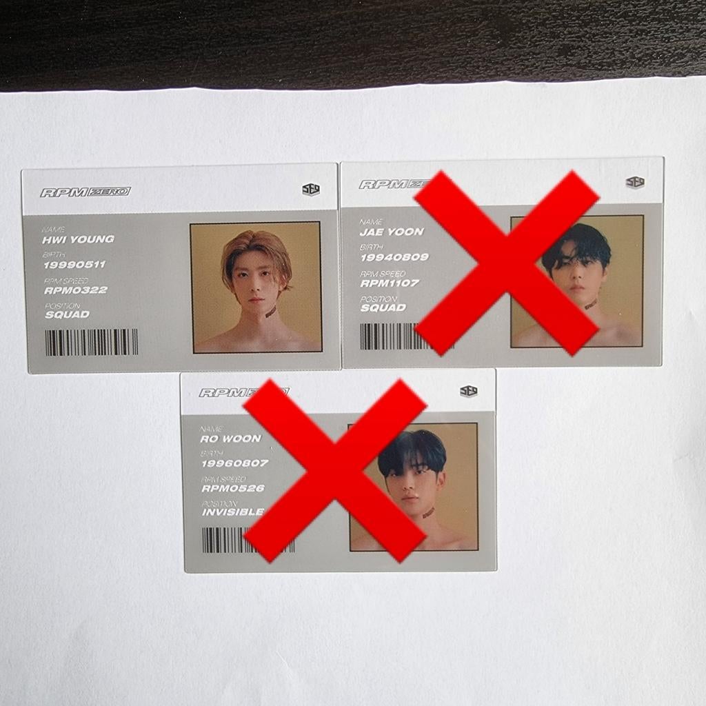 Kpop SF9 RPM ID Photocards Zero Version €2,- p.st., Ophalen of Verzenden, Zo goed als nieuw, Foto of Kaart
