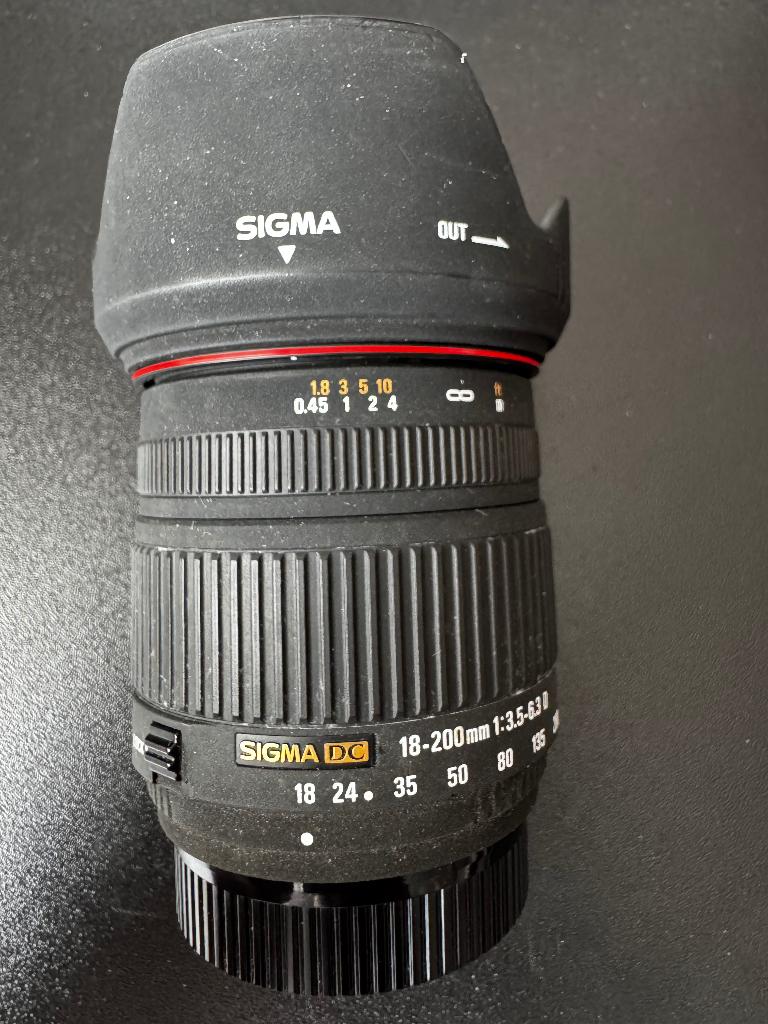 Sigma Lens 18-200mm F3.5-6.3 Nikon, Ophalen of Verzenden, Gebruikt, Telelens, Zoom
