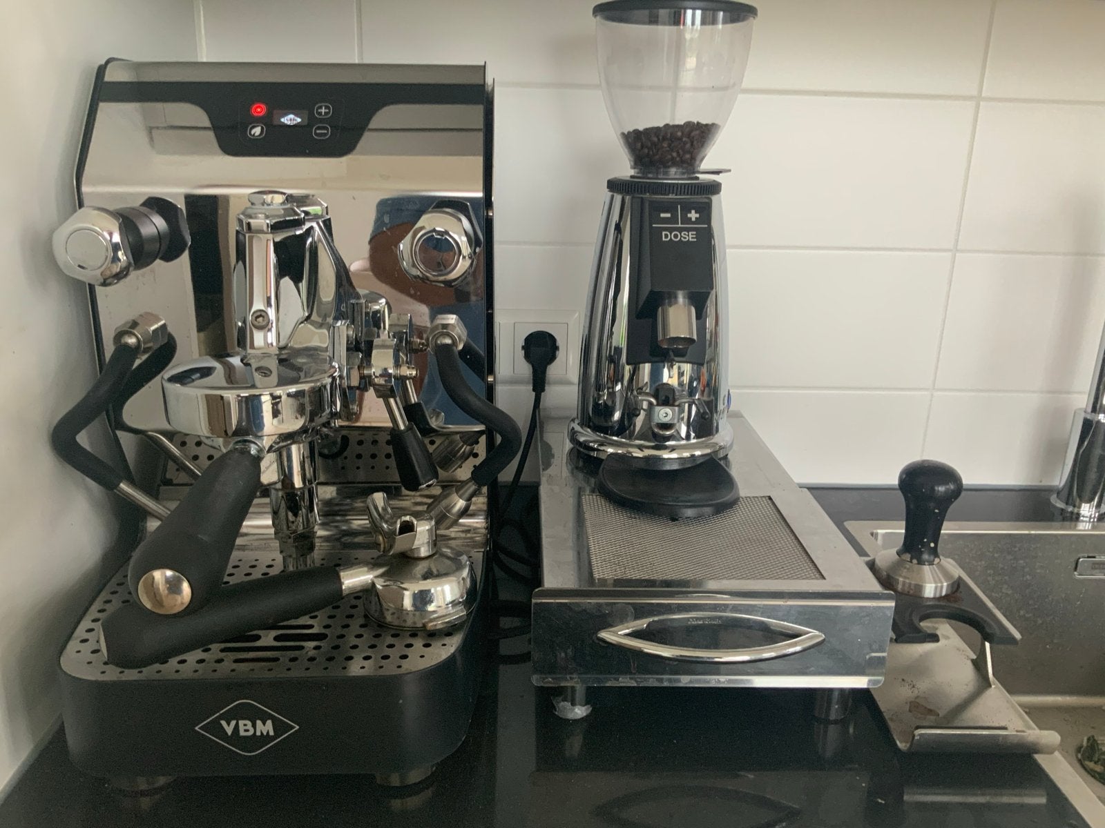 VBM Domobar Junior Digital & Macap M2e -, Witgoed en Apparatuur, Koffiezetapparaten, Koffiebonen, Zo goed als nieuw, Combi, Ophalen