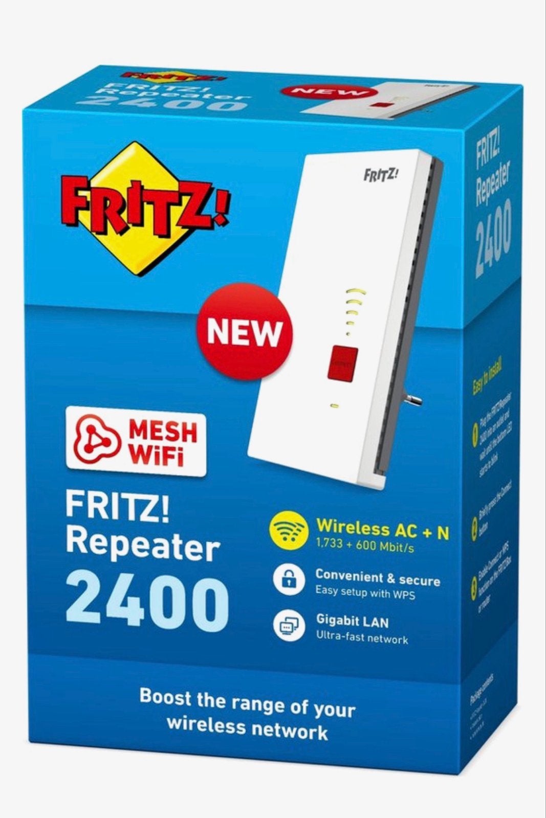 FRITZ! Repeater 2400 - Nieuw in doos - Mesh WiFi, Ophalen of Verzenden, Nieuw, Router